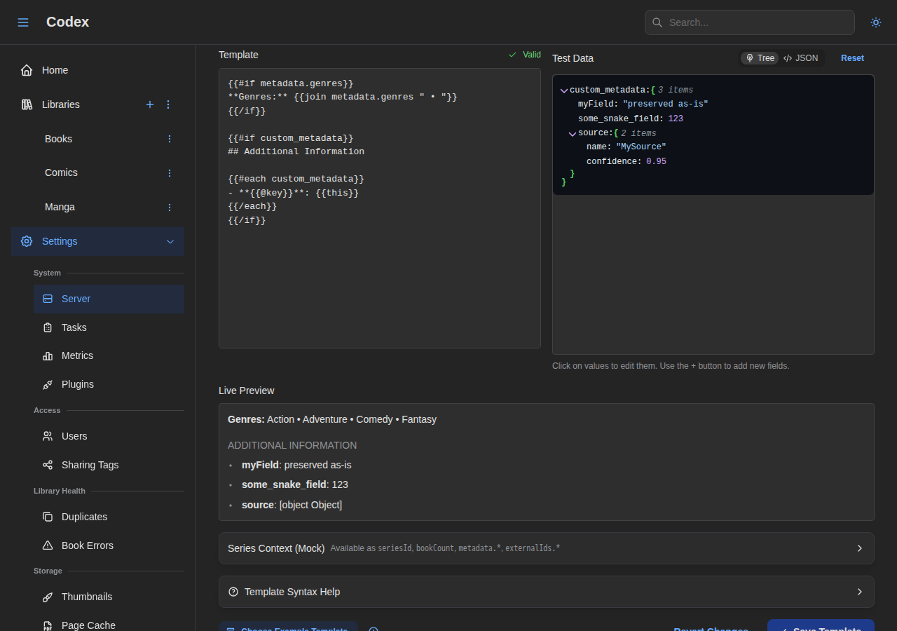 Custom Metadata on Series