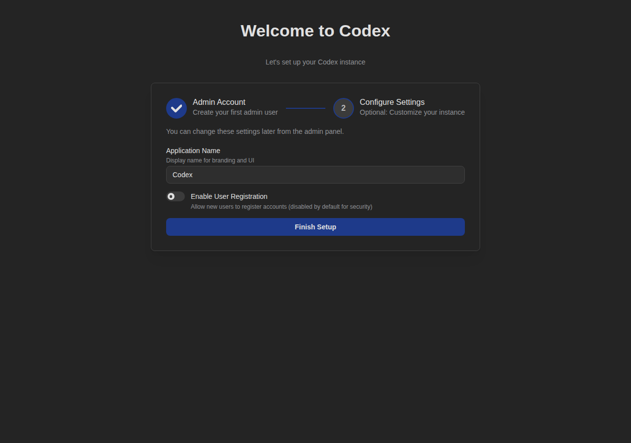Setup Wizard - Configure Settings